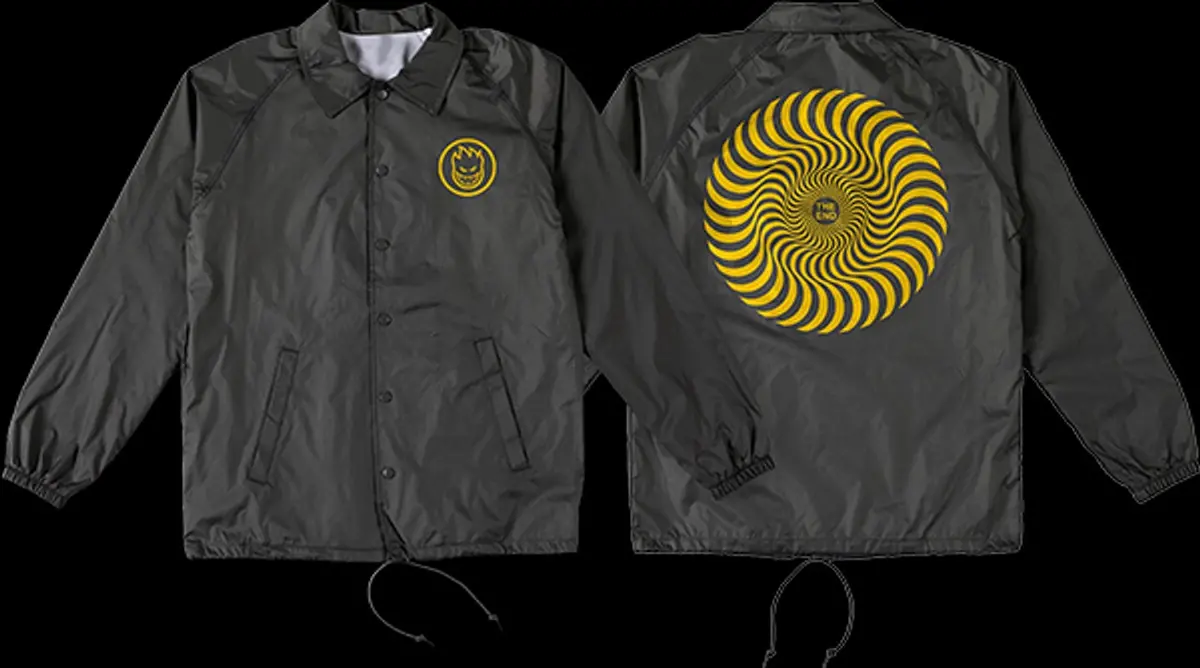 Spitfire Classic Vortex Windbreaker Jacket - Black/Yellow 1