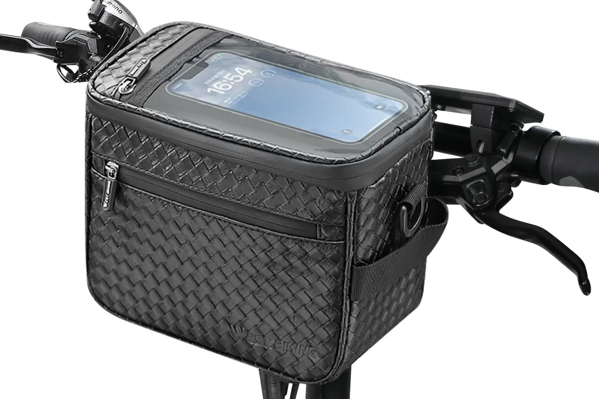 Electric Bike Handlebar Bag Bicycle Front Bag Storage Bag With Shoulder Strap 1