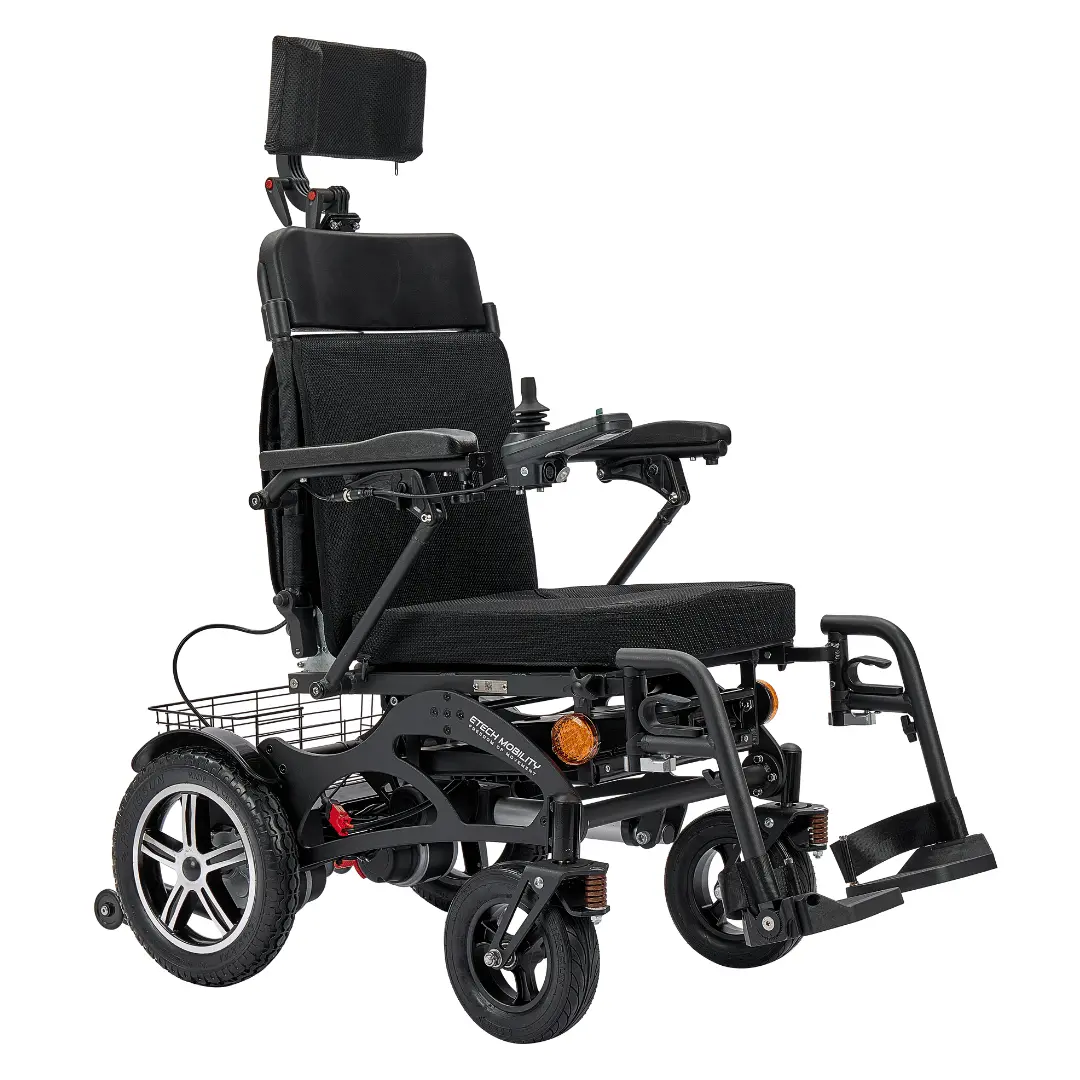 Etechmobility Trs – Lightweight Foldable Electric Wheelchair With Tilt-In-Space & Reclining Backrest (40Kg) 1