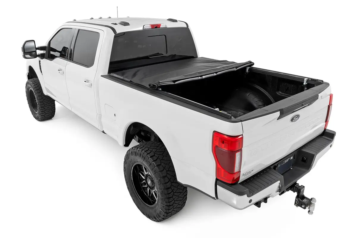 Rough Country 42517650 Soft Roll Up Tonneau Cover For 2017-2023 Ford F250 & F350 Super Duty (6' 10" Bed) 1