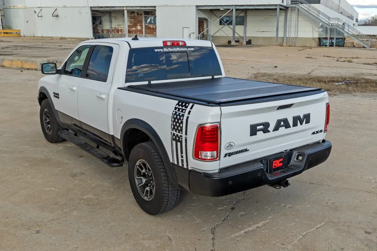 Rough Country Low Profile Tri Fold Aluminum Tonneau Cover For Dodge Ram 1500 2500 3500 (6' 4" Bed) 2