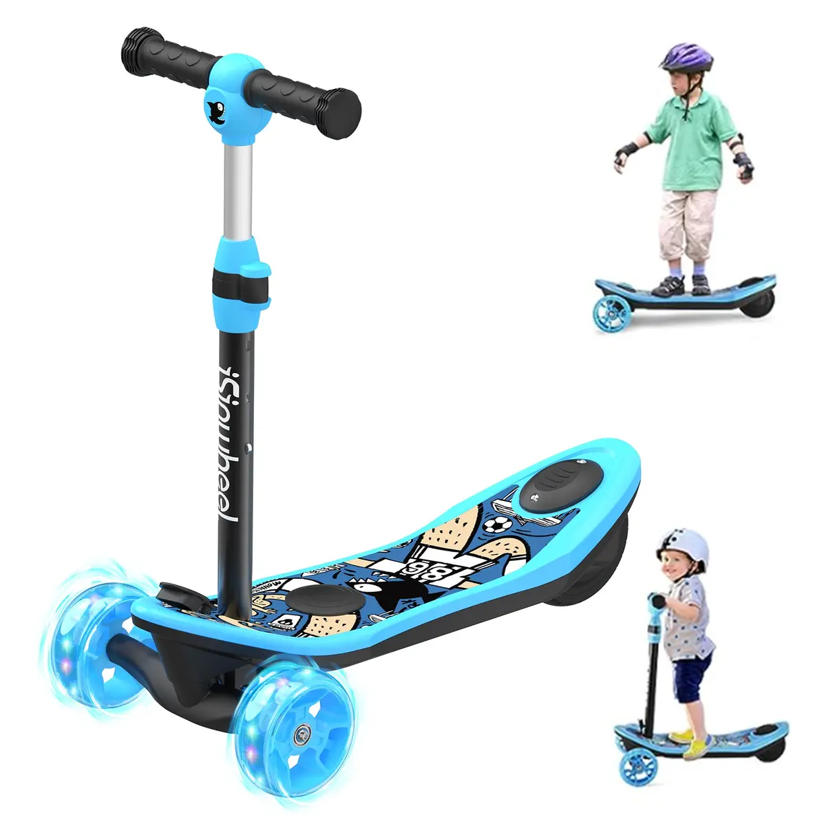 3-Wheel Mini 2In1 Kids Electric Scooter For 3-12 Boys Girls 2