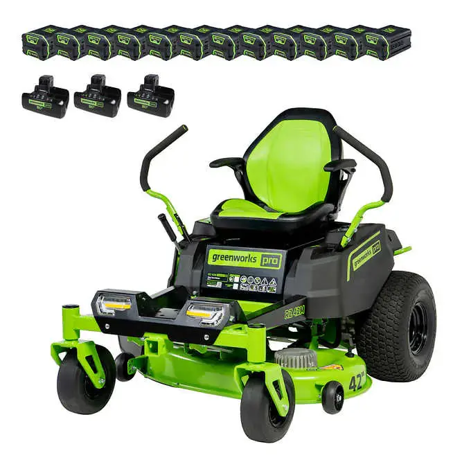 80V 42" Cordless Battery Crossoverz Zero Turn Lawn Mower, Twelve (12) 4.0 Ah Batteries And (3) Dual-Port Turbo Chargers 1