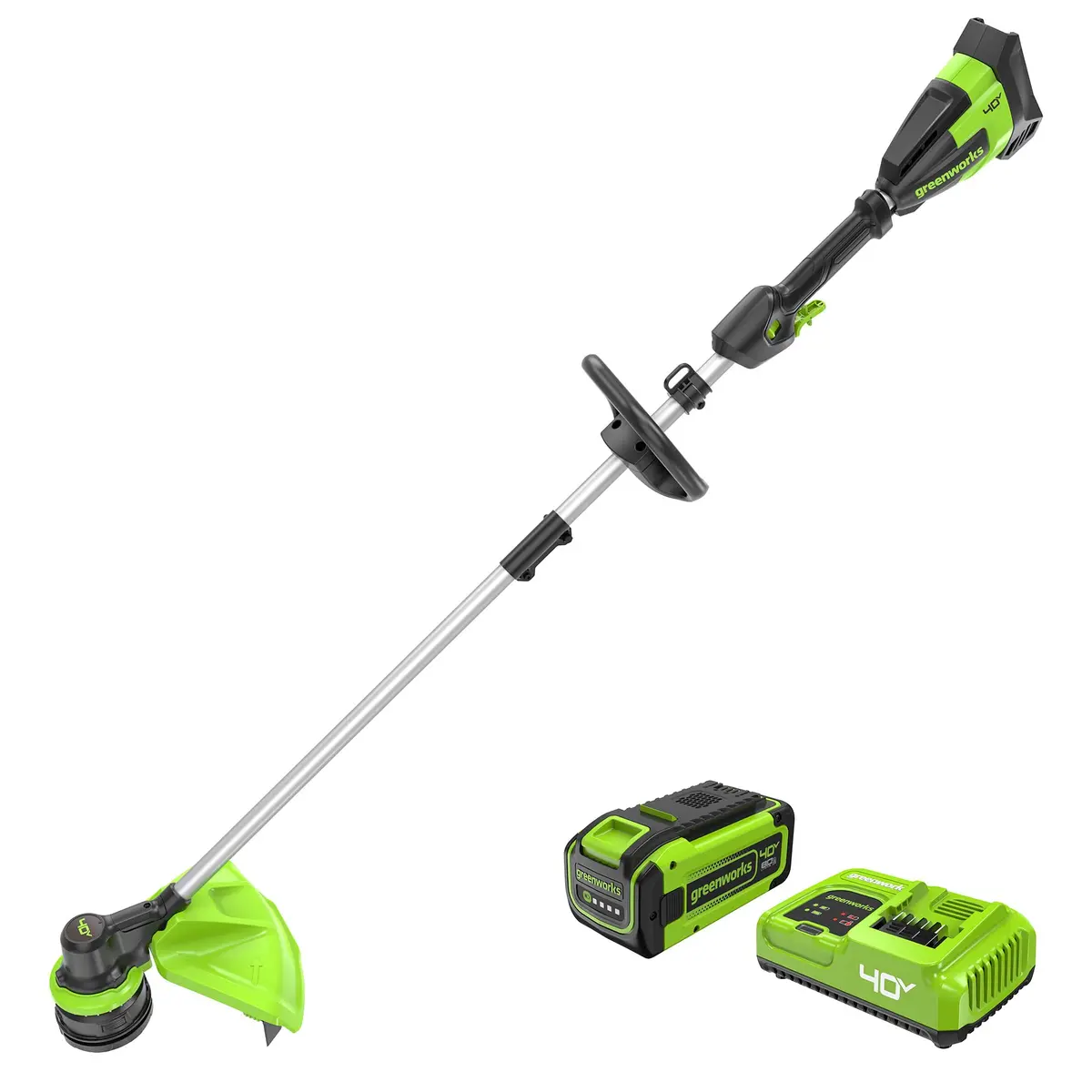 40V 17" Cordless Battery String Trimmer, 8.0 Ah Battery And Charger 1