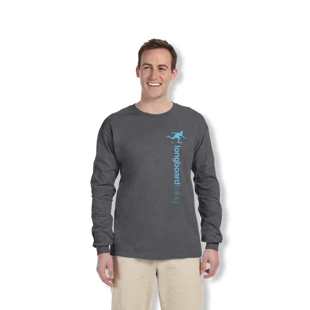Longboard Living Long Sleeve Shirt - Vertical Blue Print 1