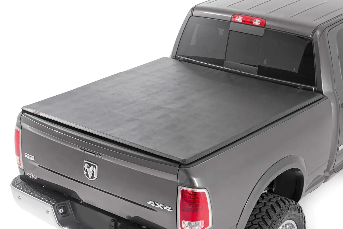 Tri-Fold Soft Tonneau Cover For 2009-2023 Ram 2500 3500 (5'7" Bed) 1
