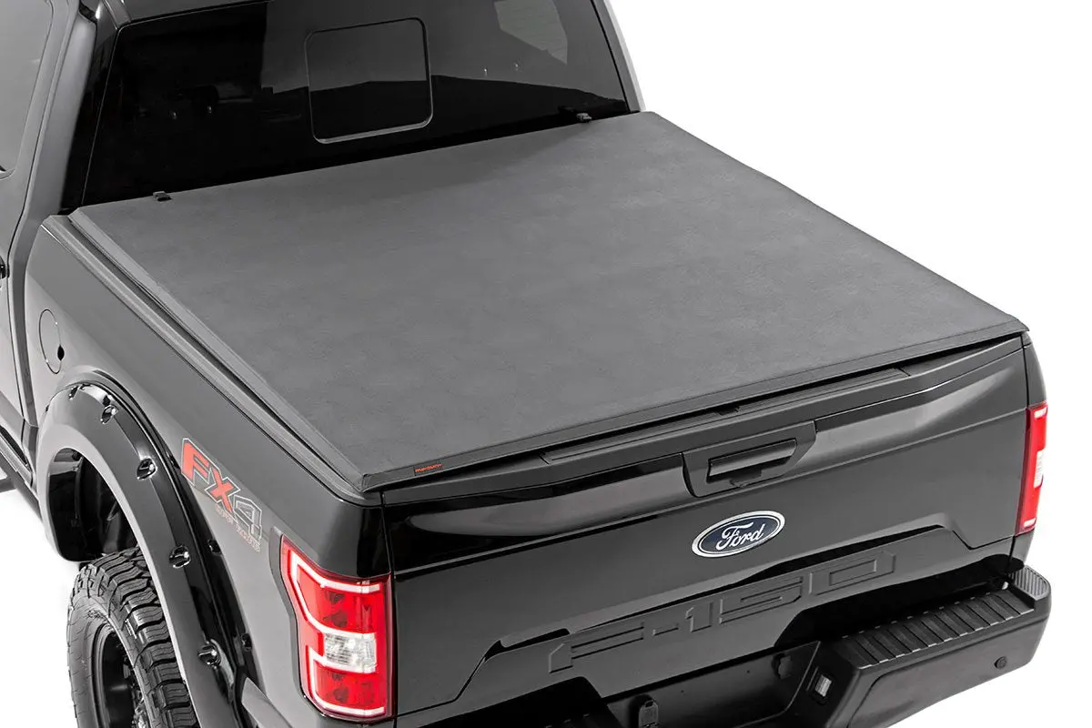 Rough Country Tri-Fold Soft Tonneau Cover For 2001-2003 Ford F-150 (5'7" Bed) 1
