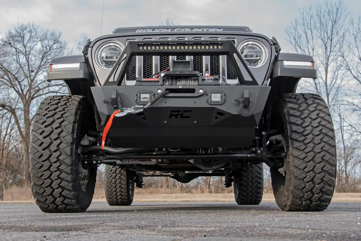 Rough Country 10597A Stubby Trail Front Bumper For (07-24) Jeep Wrangler Jk Jl & Gladiator Jt 1