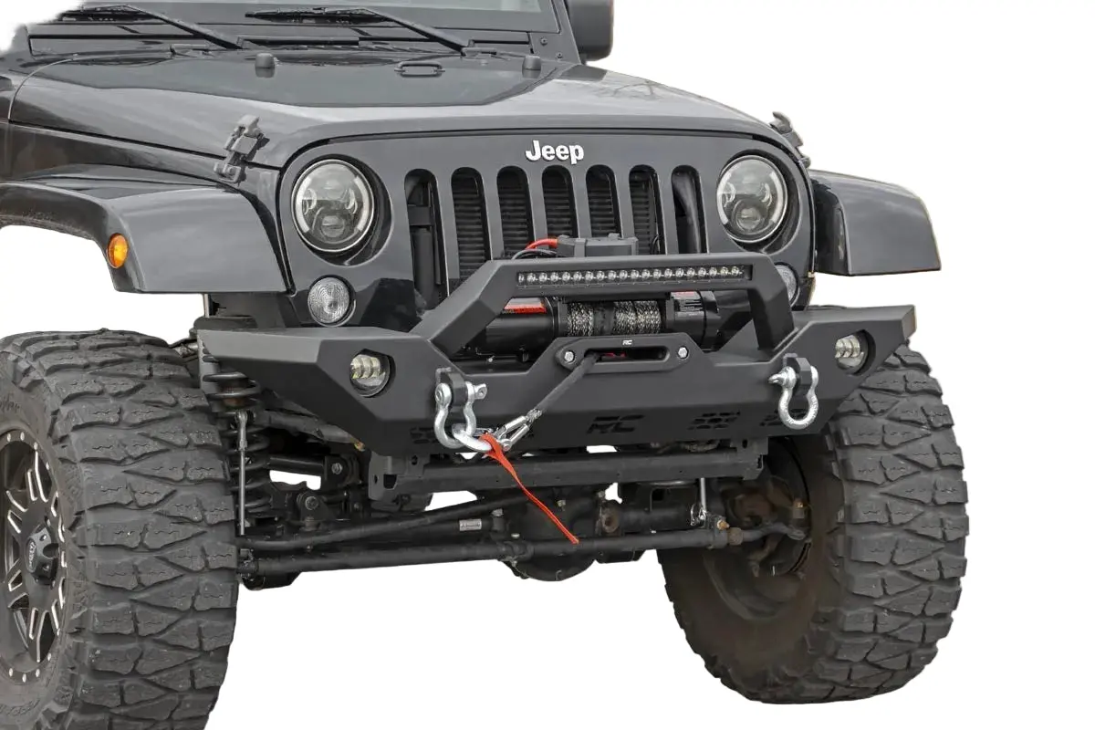 Rough Country Mid Width Sport Front Bumper For (07-26) Jeep Wrangler Jk Jl & Gladiator Jt 1