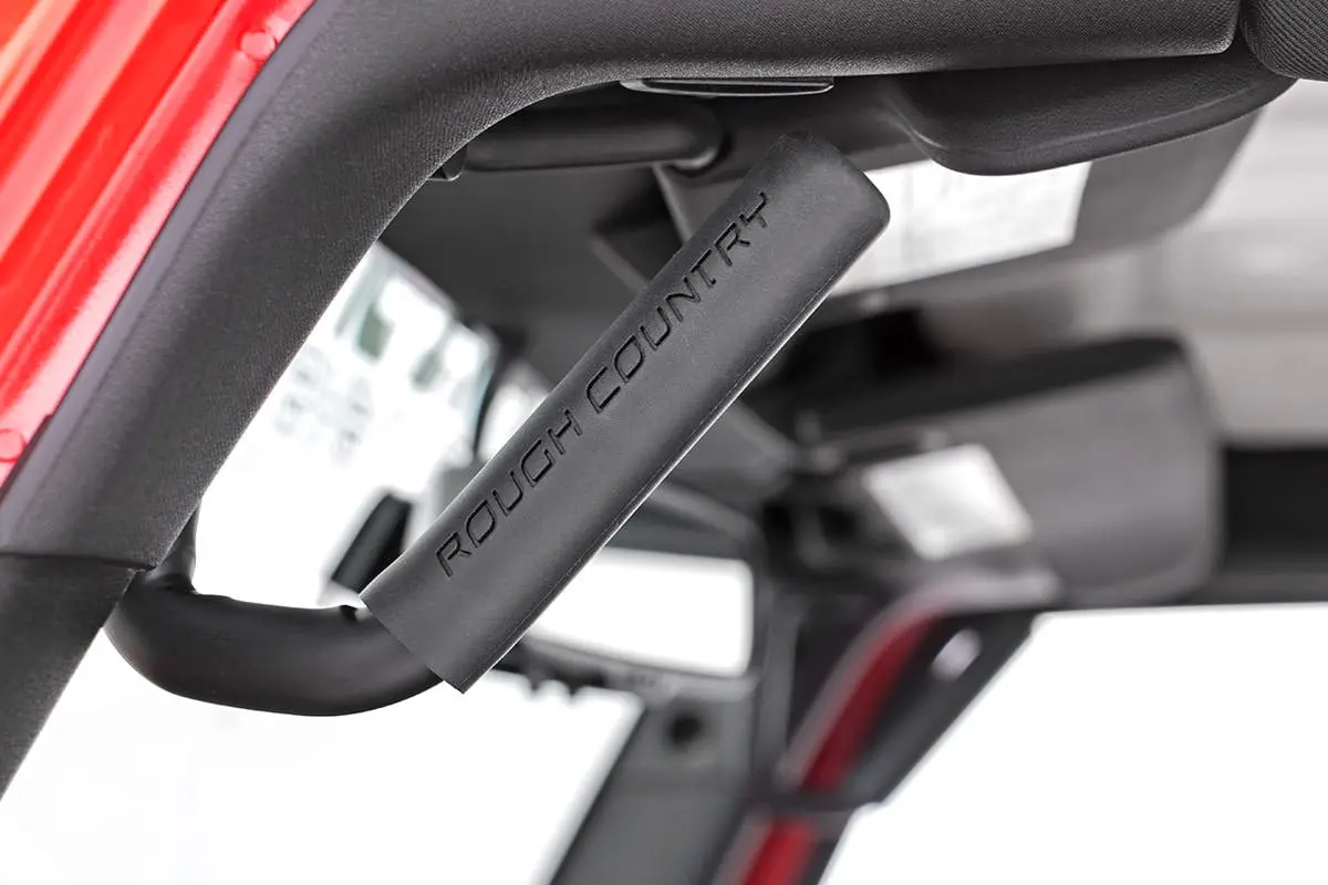 Rough Country Grab Handles | Steel | Front | Black | Jeep Wrangler Jk/Wrangler Unlimited (2007-2018) 1