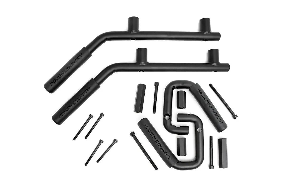 Rough Country Grab Handles | Steel | Front & Rear | Black | Jeep Wrangler Jk/Unlimited (2007-2018) 1