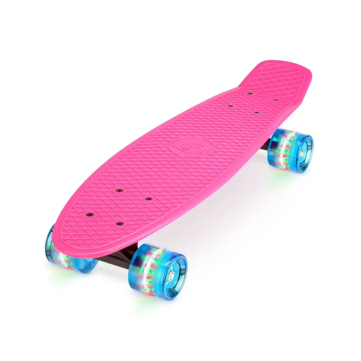 22" Pp Cruiser Skateboard With Led Wheels - Pink 1