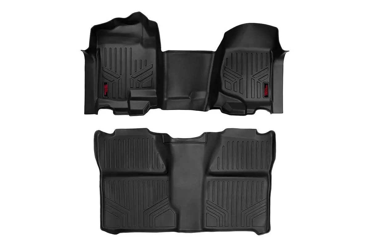 Rough Country Floor Mats | Front & Rear | Over Hump | Crew | Chevy/Gmc 1500/2500Hd (2007-2014) 1