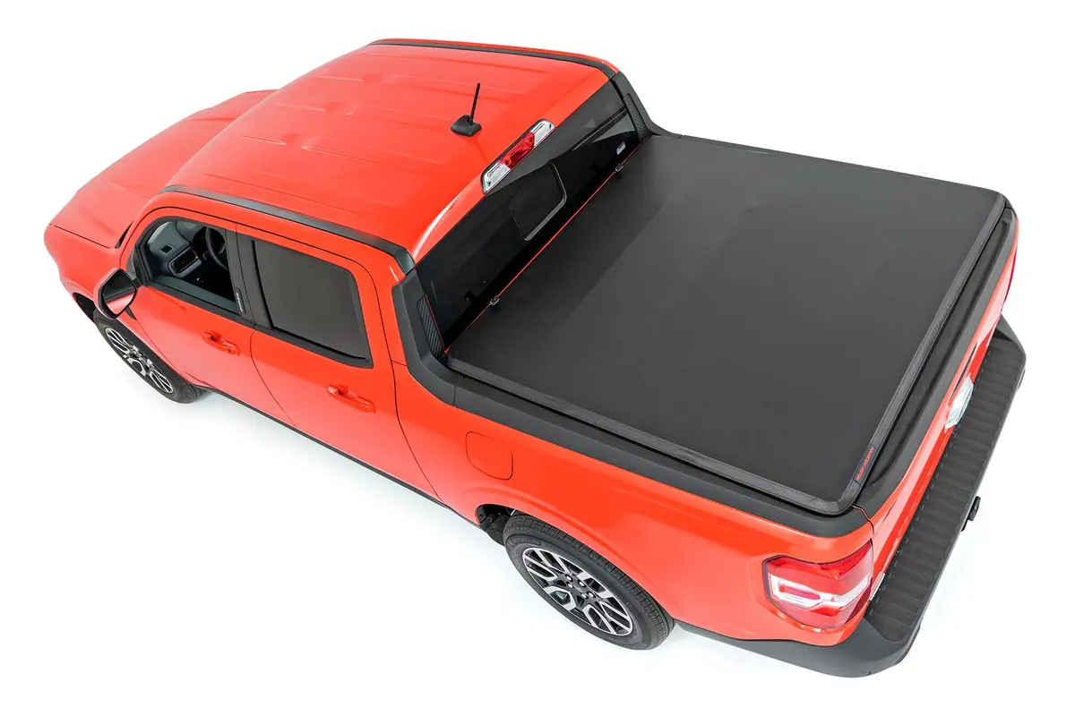 Rough Country Tri-Fold Soft Tonneau Cover For 2022-2026 Ford Maverick (4' 6" Bed) - Recon Recovery 1
