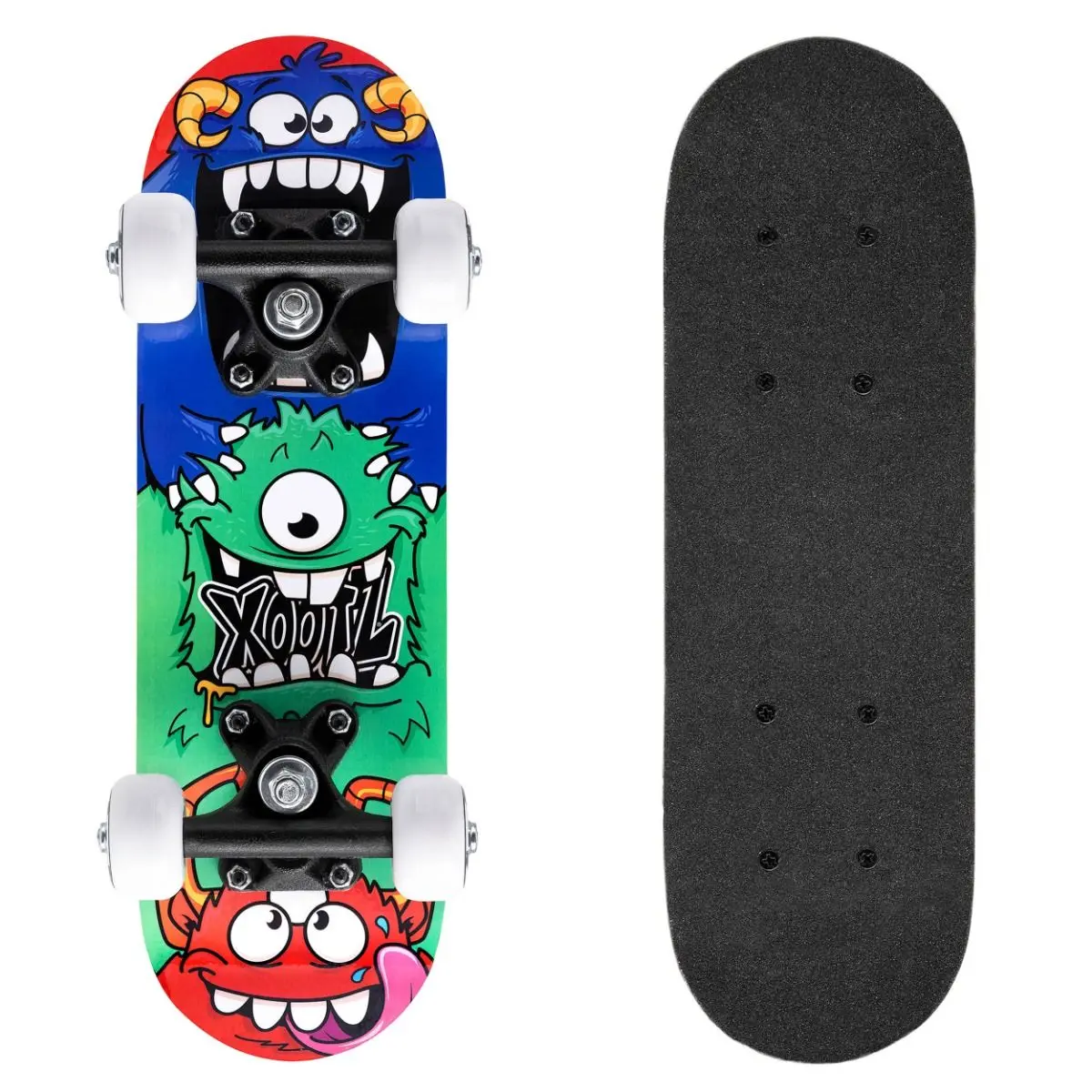 17" Mini Skateboard Complete Double Kick - Monsters 1