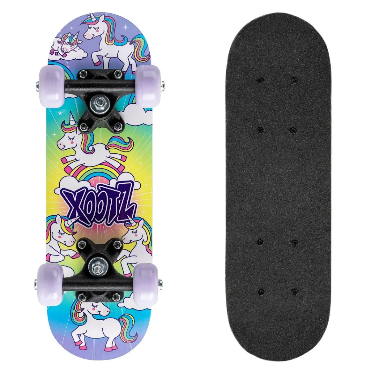 17" Mini Skateboard Complete Double Kick - Unicorn 1