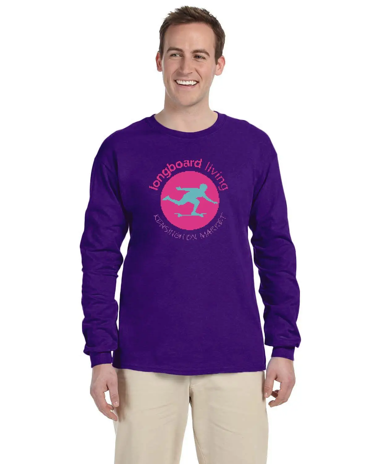 Longboard Living Long Sleeve Shirt - Pink Circle Print 1