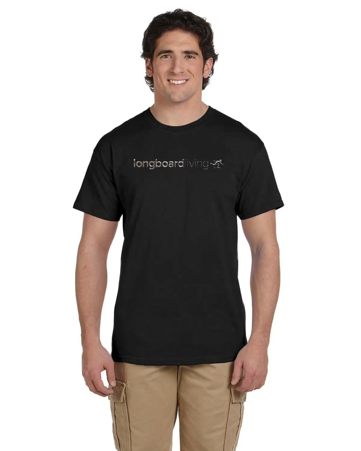 Longboard Living Chrome Font Shirt 1