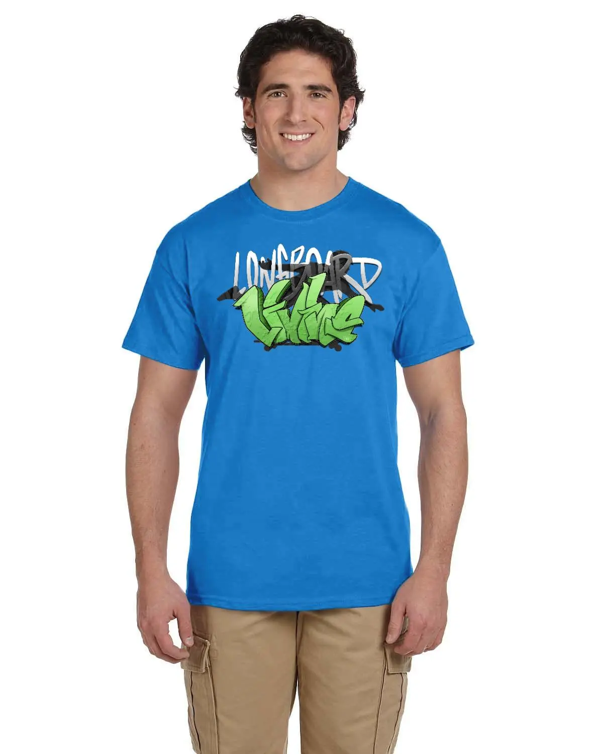 Longboard Living Graffiti Shirt Blue 1