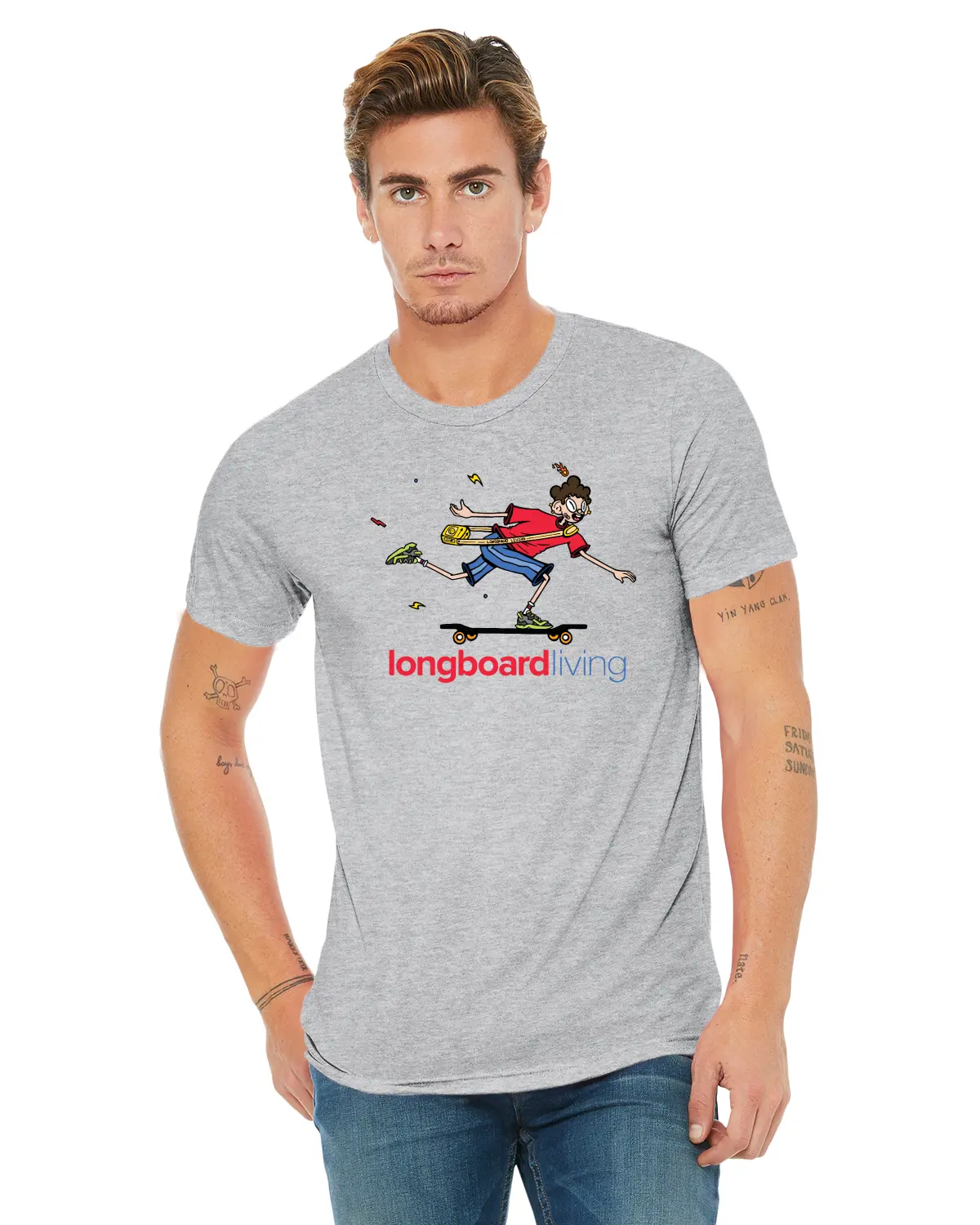 Longboard Living Funky Rider - Grey Shirt 1