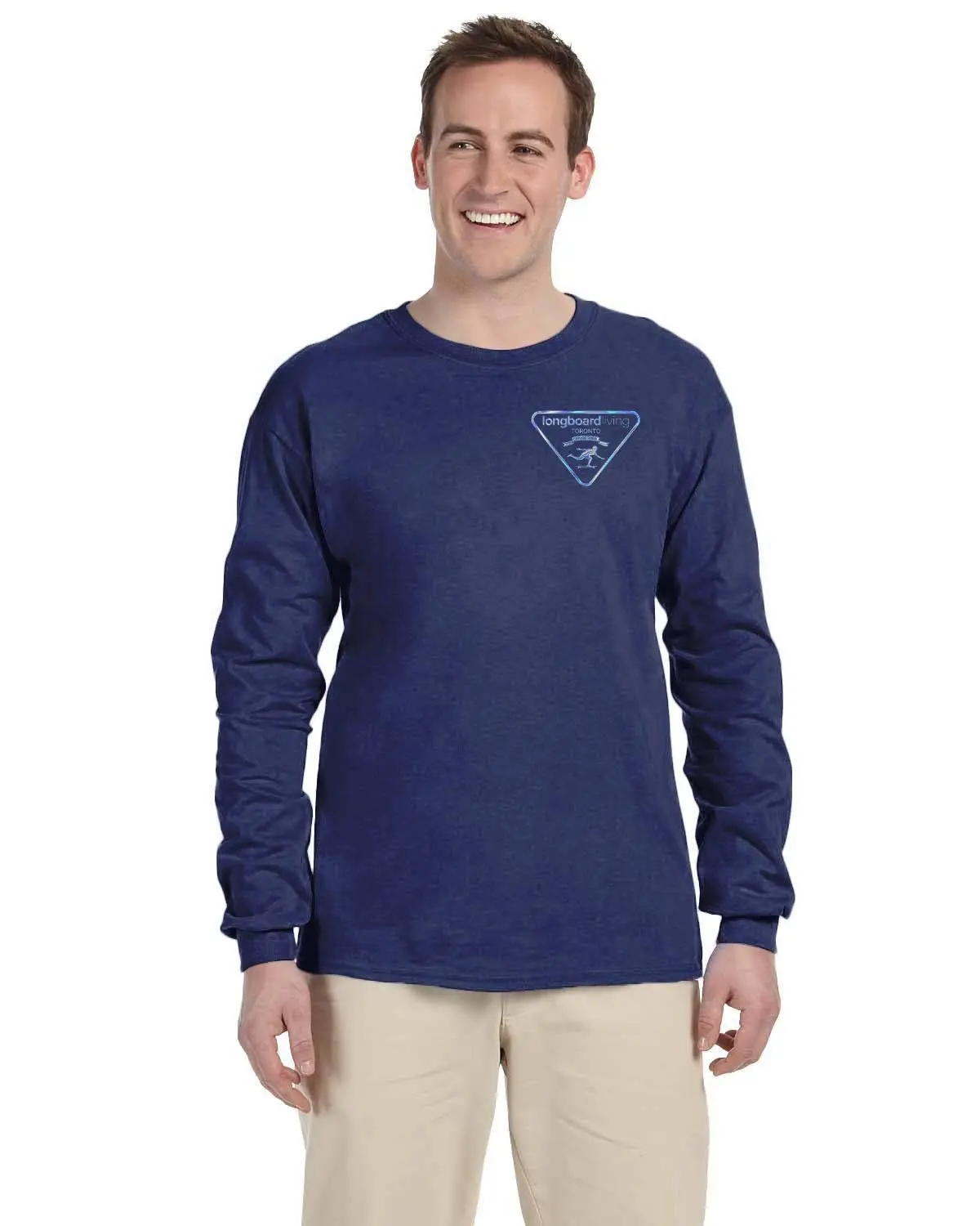 Navy Blue + Triangle Iridescent Long Sleeve Shirt 1
