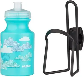 Msw Kids Water Bottle And Cage Kit - Clouds W/ Black Cage 1