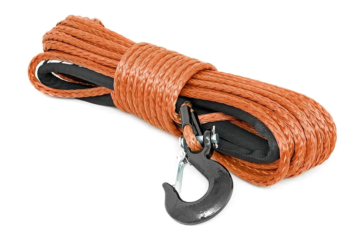 Rough Country Dhtprs111 Winch Cable & Synthetic Rope - Synthetic, 16,000 Lbs. Pull Rating, 85 Ft. Line Length3/8 In. Line Diameter, Orange 1