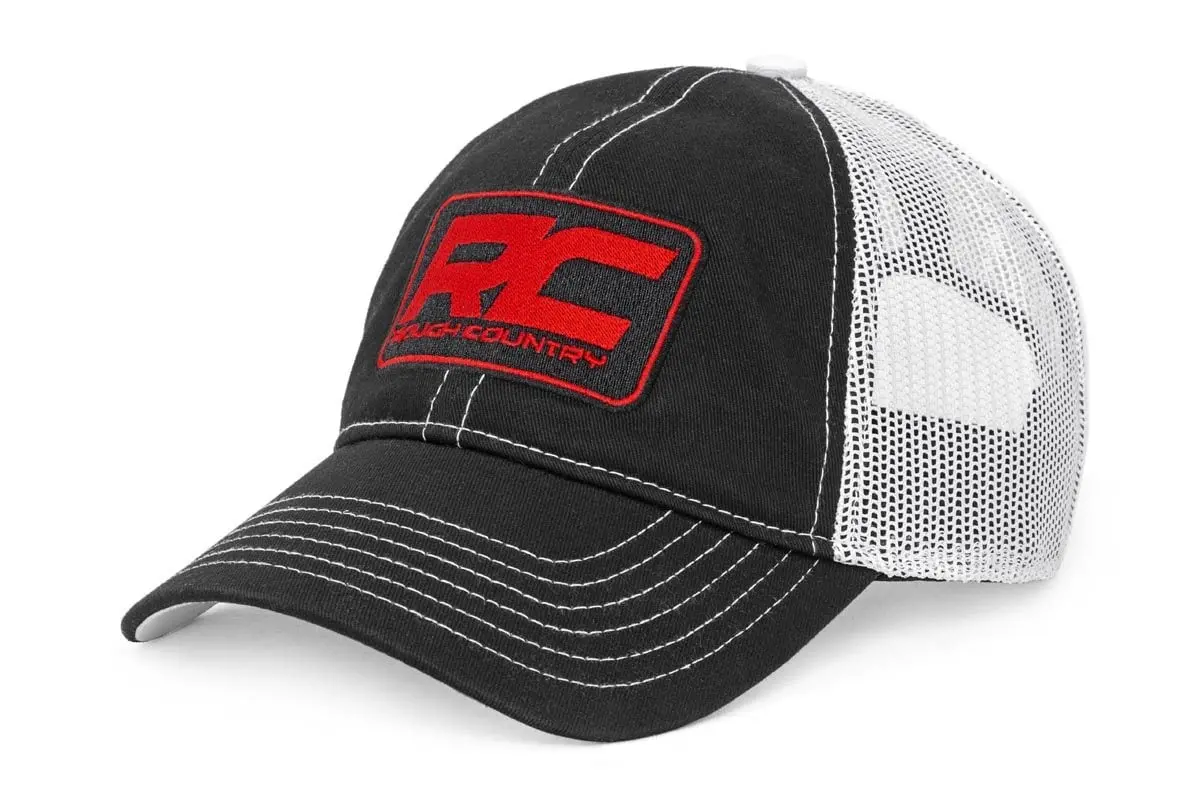 Rough Country 84125 Mesh Cap - One-Size-Fits-All, Black And White 1
