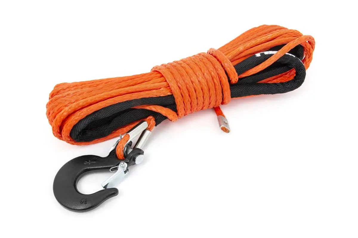 Rough Country Rs143 Winch Cable & Synthetic Rope - Synthetic, 7,000 Lbs. Pull Rating, 50 Ft. Line Length1/4 In. Line Diameter, Orange 1