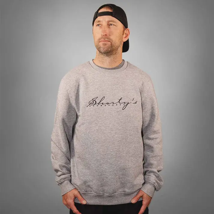 Shorty's Snowboards Script Crewneck Sweater - Grey 1