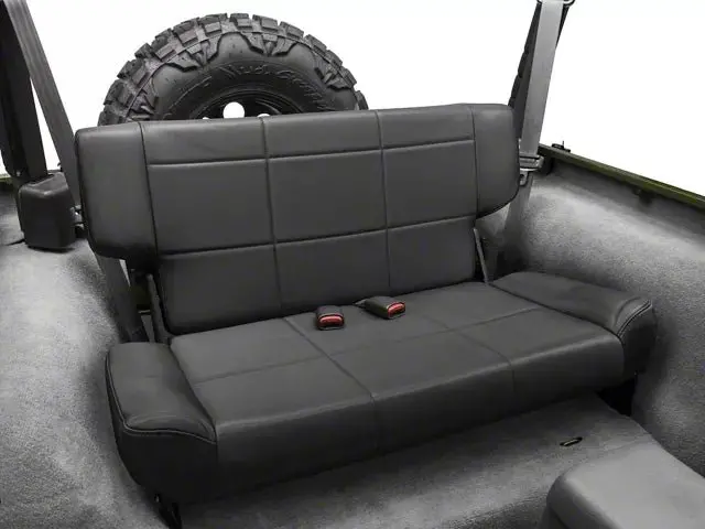Smittybilt Black Denim Fold & Tumble Rear Seat For 1997-2006 Jeep Wrangler Tj Lj- Recon Recovery 1