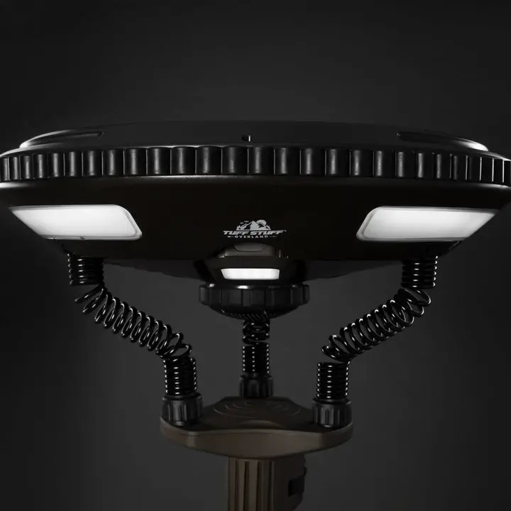 Tuff Stuff Overland Solar Powered 9.75" Freestanding Camp Light With Speakers & Pods - Recon Recovery 1