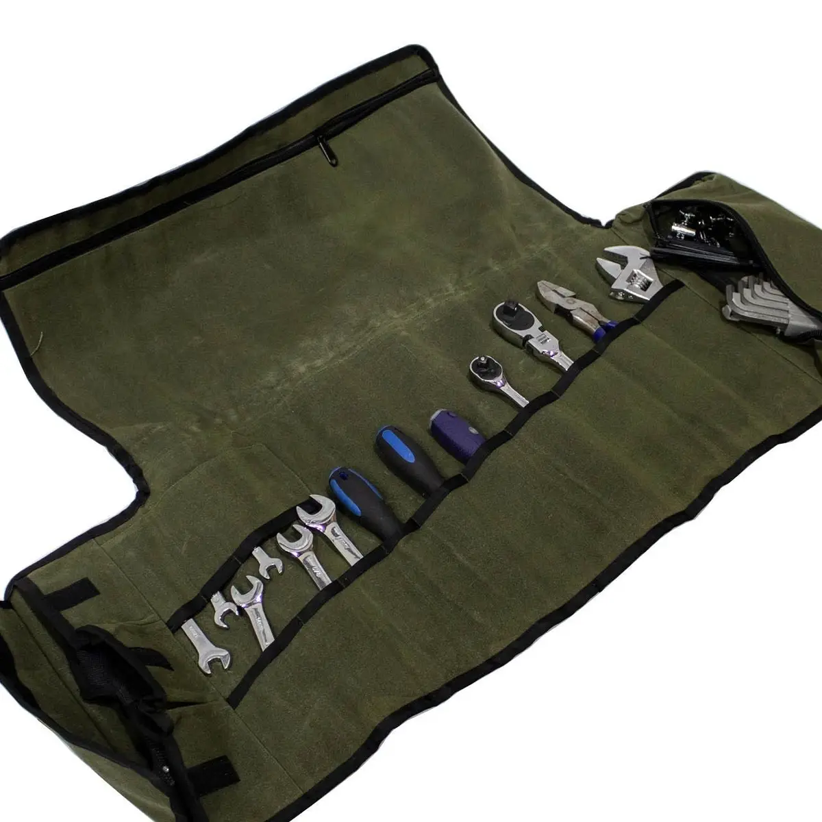 Overland Vehicle Systems Trail Storage Rolling Tool Waxed Canvas Soft Bag -Recon Recovery 1