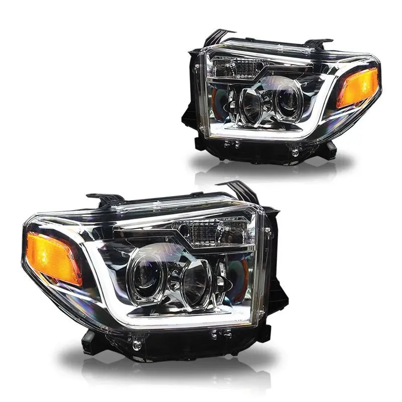 Winjet Renegade Series Projector Headlights Drl For 2014-2021 Toyota Tundra (Chrome/Clear) - Recon Recovery 1