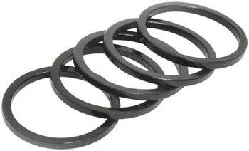 Wheels Manufacturing Aluminum Headset Spacer - 1-1/8", 2.5Mm, Black, 5-Pack 1