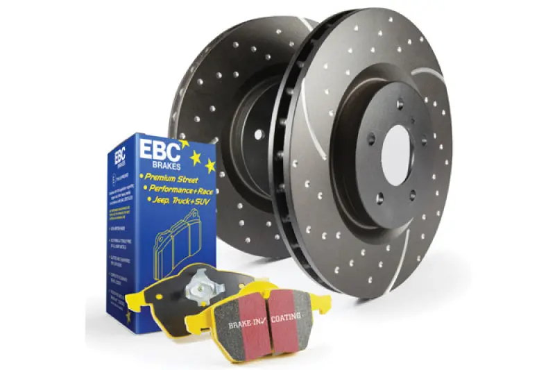Ebc Yellowstuff S5 Brake Kit – Track-Capable Pads And Grooved Drilled Rotors 1