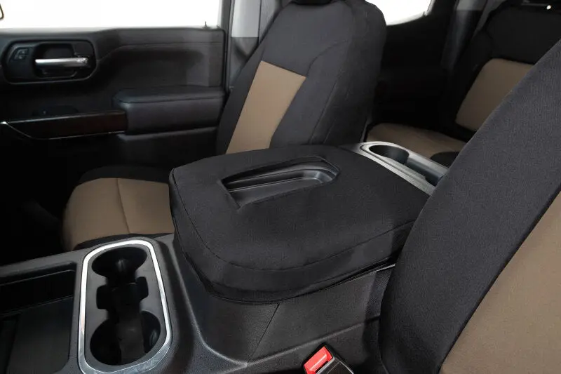 Covercraft Endura Precisionfit Third-Row Seat Covers For 2011–2024 Dodge Durango – Tan/Black 1