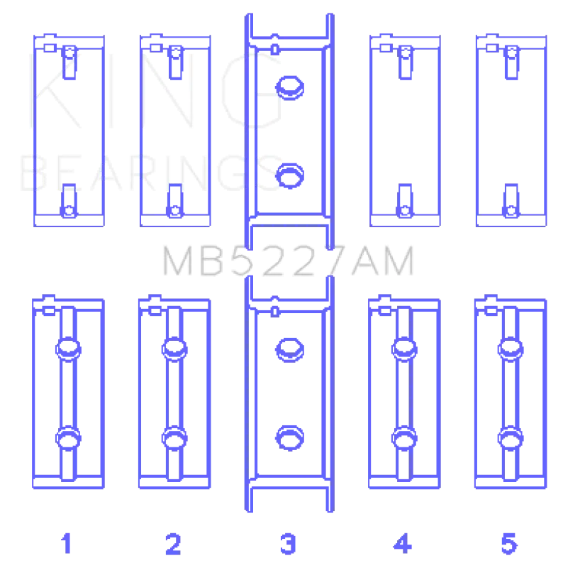 King Engine Bearings Main Bearing Set For Mitsubishi 4G63/4G63T (Pre-1992), Oversize +0.75Mm 1