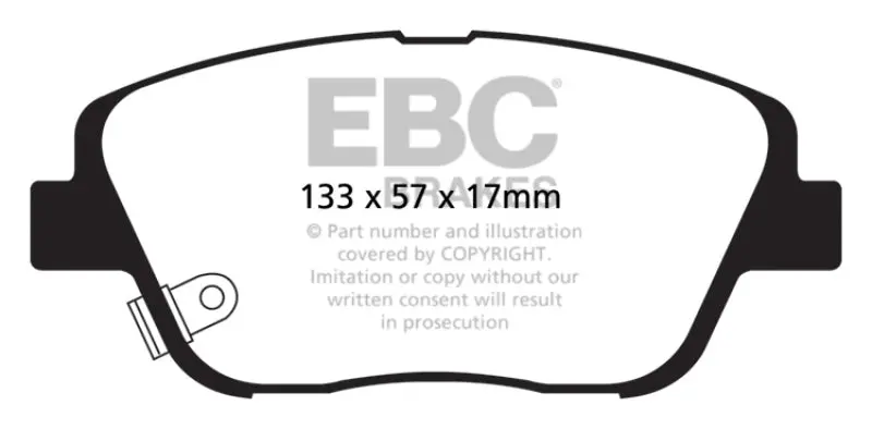 Ebc Ultimax2 Front Brake Pads For 2010–2014 Hyundai Sonata 2.0L Turbo 1