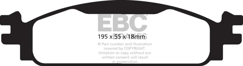 Ebc Redstuff Front Brake Pads For 2010+ Ford Taurus With 3.5L Engine 1