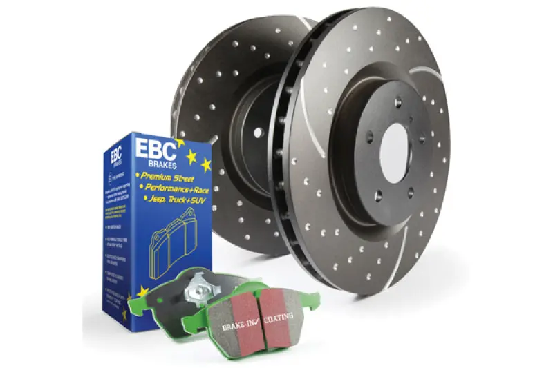 Ebc Greenstuff S3 Brake Kit – Performance Pads And Grooved Drilled Rotors 1