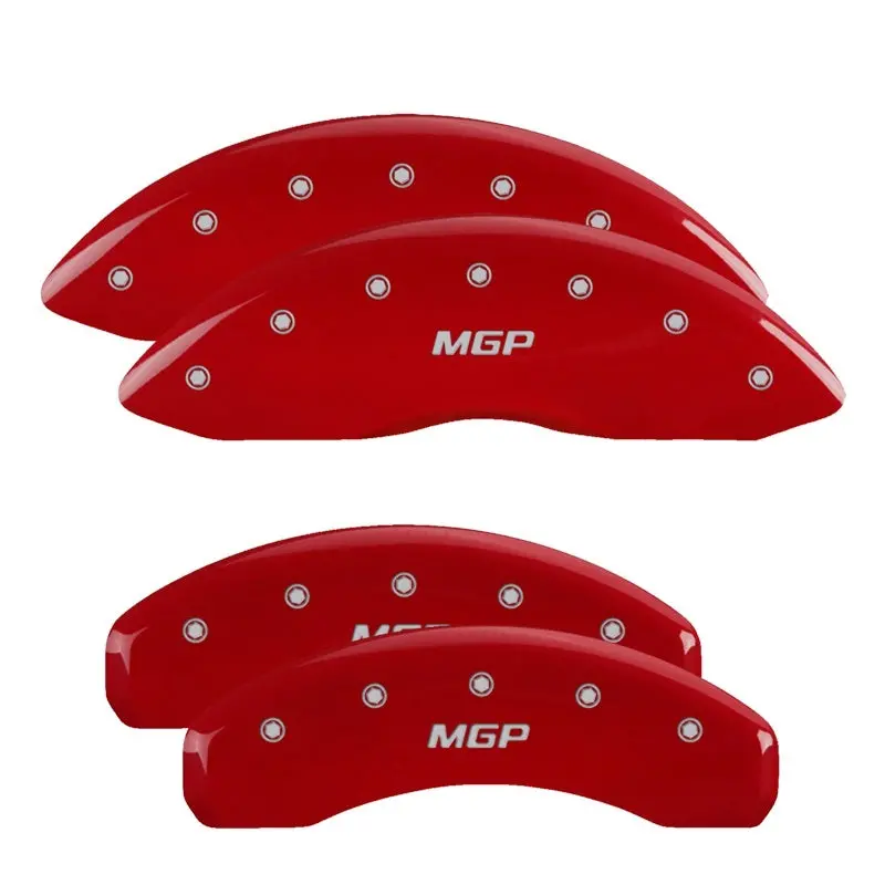 Mgp Engraved 4-Piston Caliper Covers – Denali Red Finish With Silver Accents 1