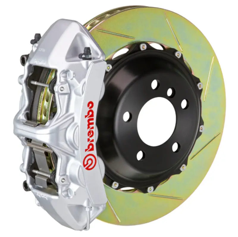 Brembo Front Big Brake Kit For 2010–2015 Chevrolet Camaro V6 – 6-Piston Calipers, 380X32Mm Two-Piece Slotted Rotors, Cast Construction, Silver Finish 1