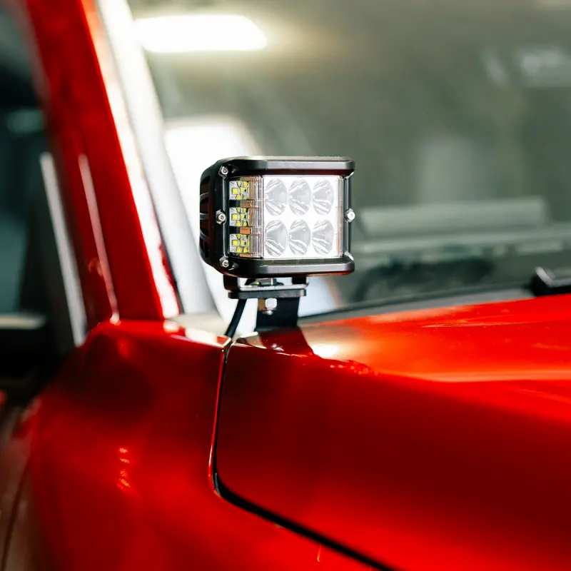 Cali Raised Ditch Light Mounting Bracket Kit – Fits 2024+ Toyota Tacoma, Includes Two 3X2" 18W Amber Led Pods 1