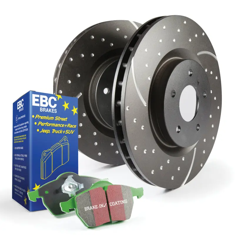 Ebc Greenstuff Brake Kit — S10 Series Pads With Grooved Rotors For Performance Street Use 1