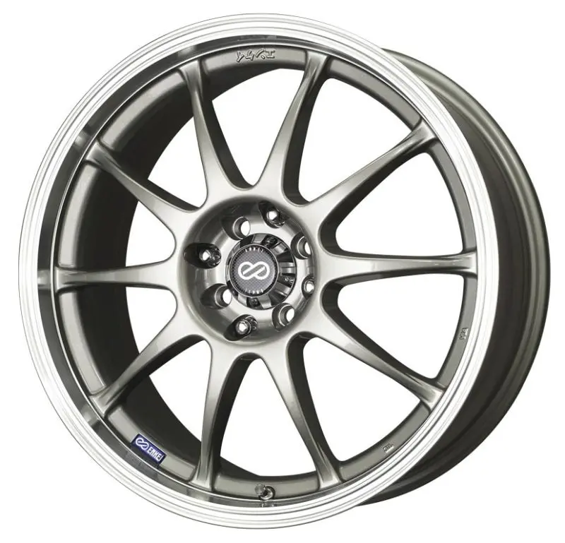 Enkei J10 Alloy Wheel – 16X7 Inches, 5X112/114.3 Bolt Pattern, 38Mm Offset, 72.62Mm Bore, Silver With Machined Lip 1