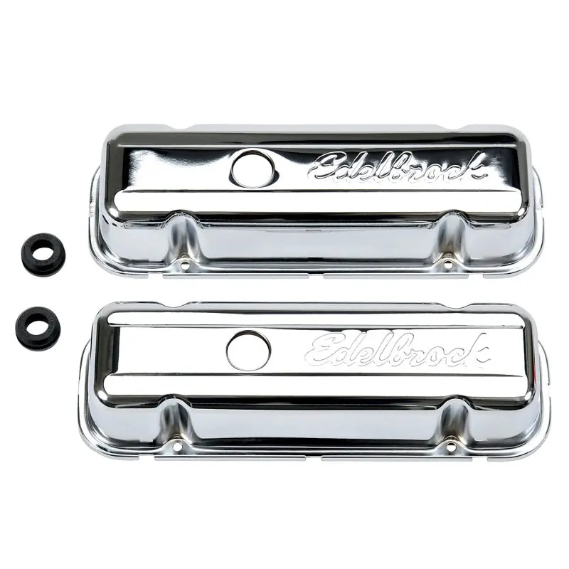 Edelbrock Signature Series Chrome Valve Covers For Buick 3.8L & 4.1L V6 Engines (1977 And Newer) 1