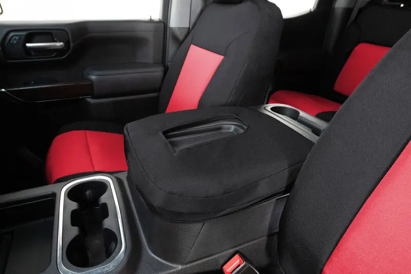 Covercraft Endura Precisionfit Second Row Seat Covers For 2019–2024 Toyota Rav4 — Red/Black Design 1