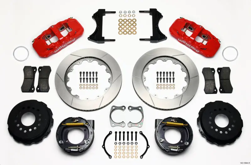 Wilwood Aero4 Rear Parking Brake Kit – 14" Red Big Ford Caliper With 2.36" Offset 1