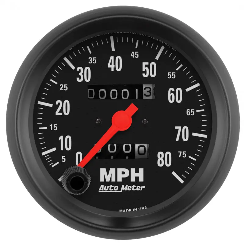 Autometer Z-Series 3.375-Inch Mechanical Speedometer – 0–80 Mph Range 1